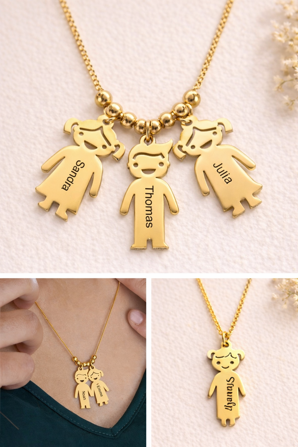 Collar Personalizado Niños con Nombre – Dije de Niño/Niña en Acero Inoxidable
