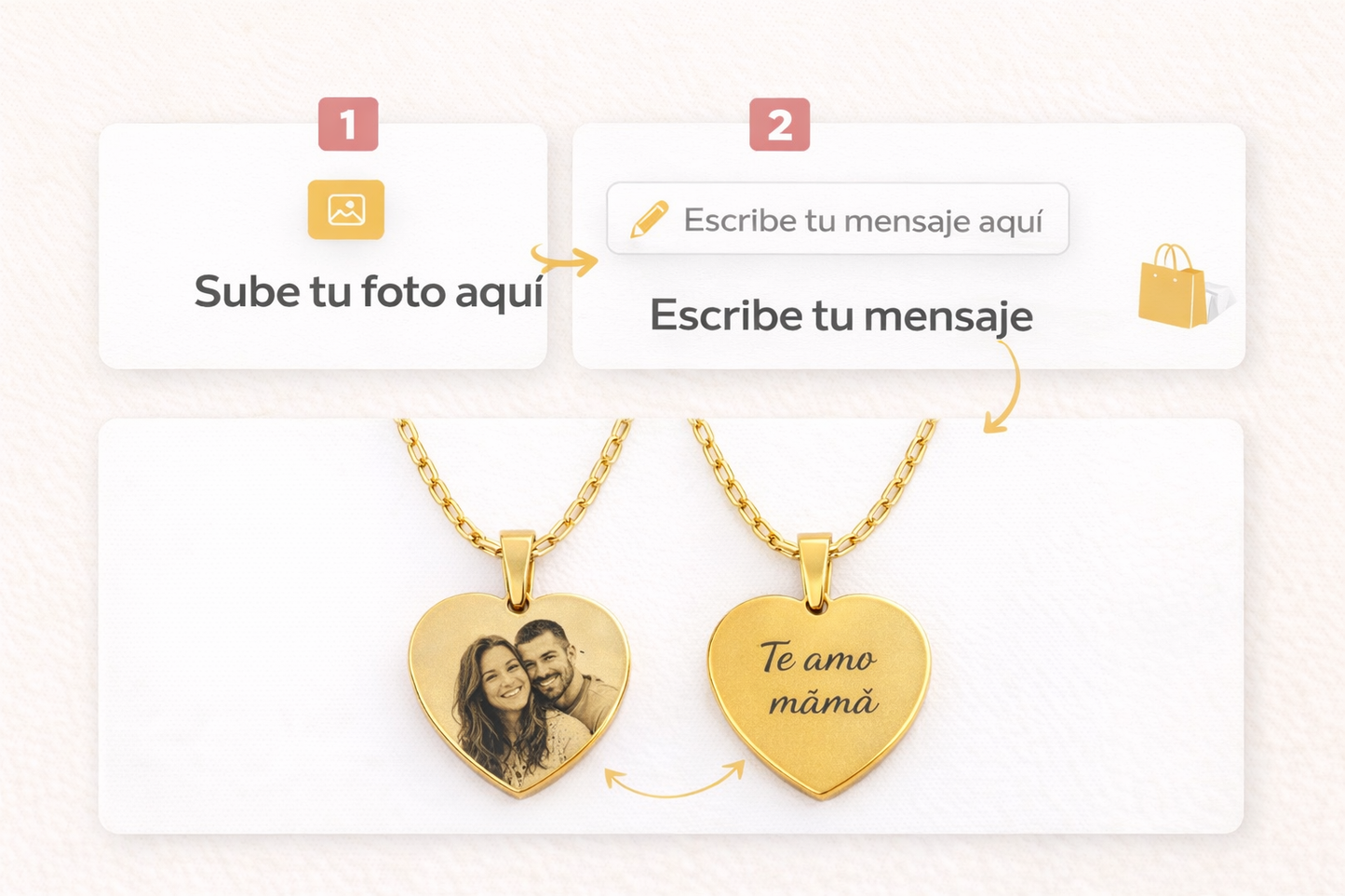 Collar Personalizado Redondo con Foto y Grabado – Acero Inoxidable