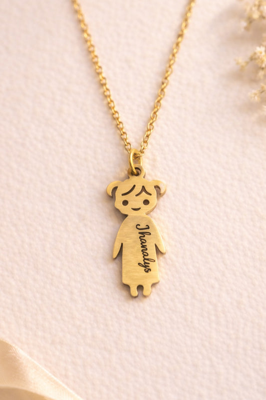 Collar Personalizado Niños con Nombre – Dije de Niño/Niña en Acero Inoxidable