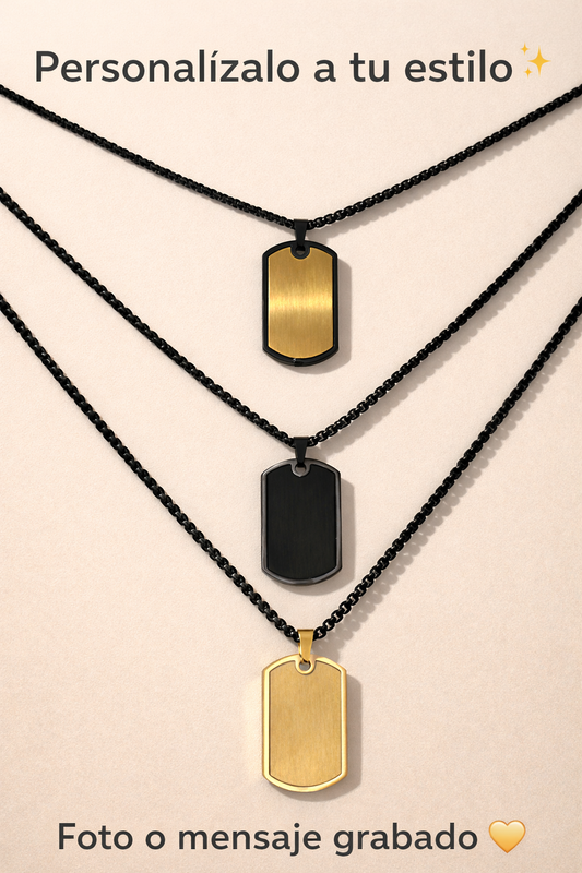 Collar militar-Personalizado con Foto o Mensaje Grabado
