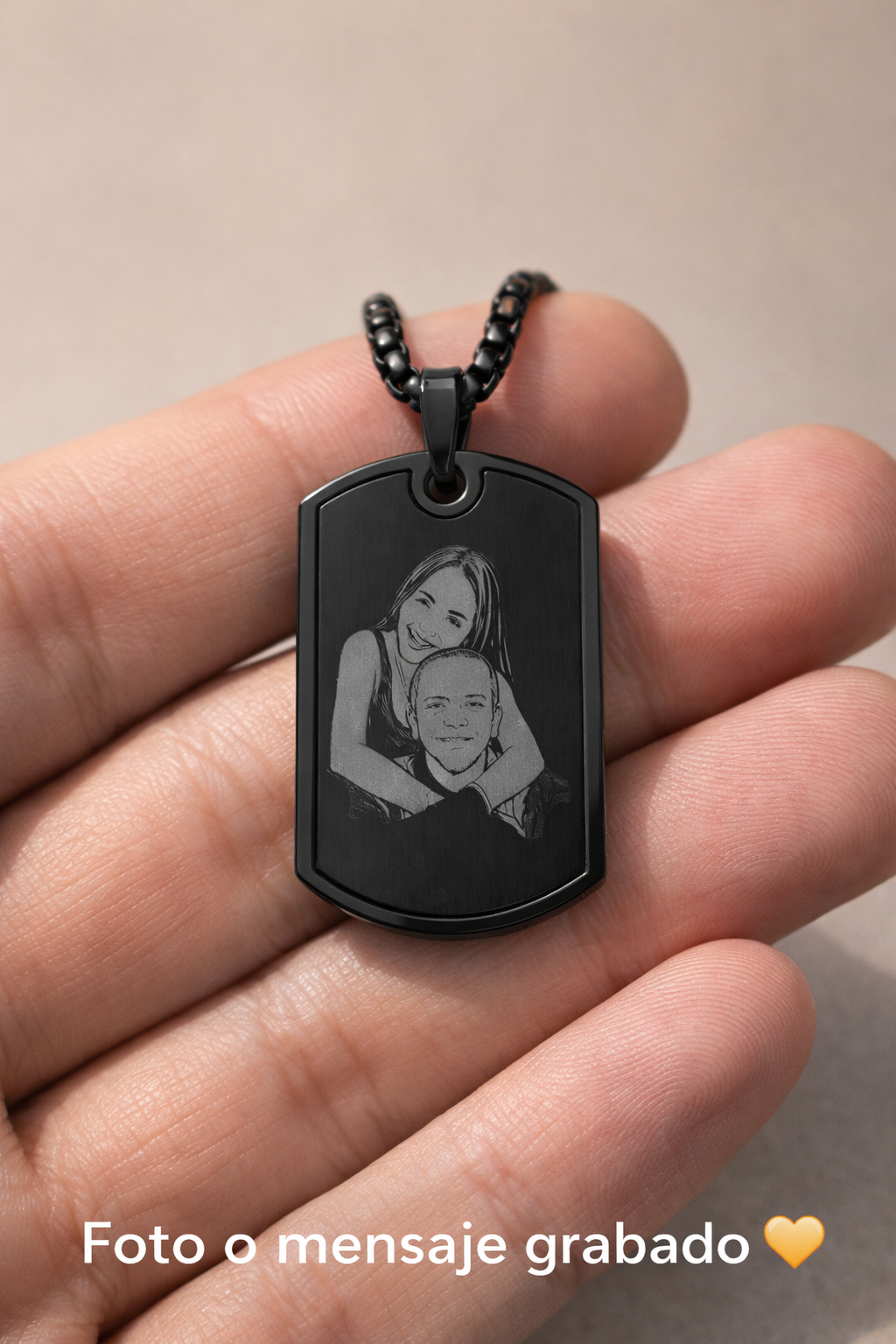 Collar militar-Personalizado con Foto o Mensaje Grabado